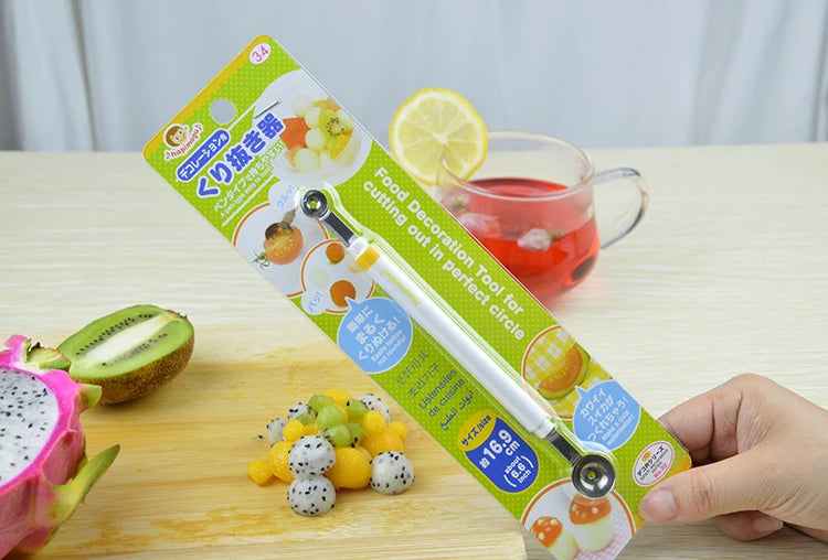 Mini Apple Ball Digger Melon Spoon Ice Cream Dig Scoop Stainless Steel Double-end Cooking Tool Kitchen DIY Accessories Gadgets