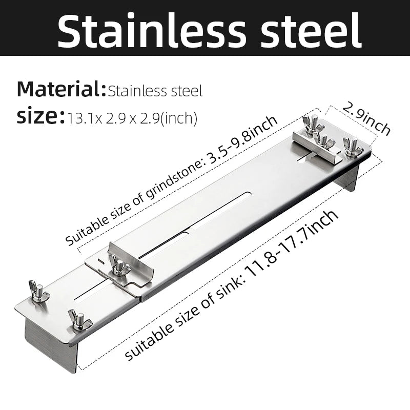 Whetstone Knife Sharpener Water Stone Plate Grinding Stone Base with Angle Guide Adjustable Whetstones Sink Bridge Holder