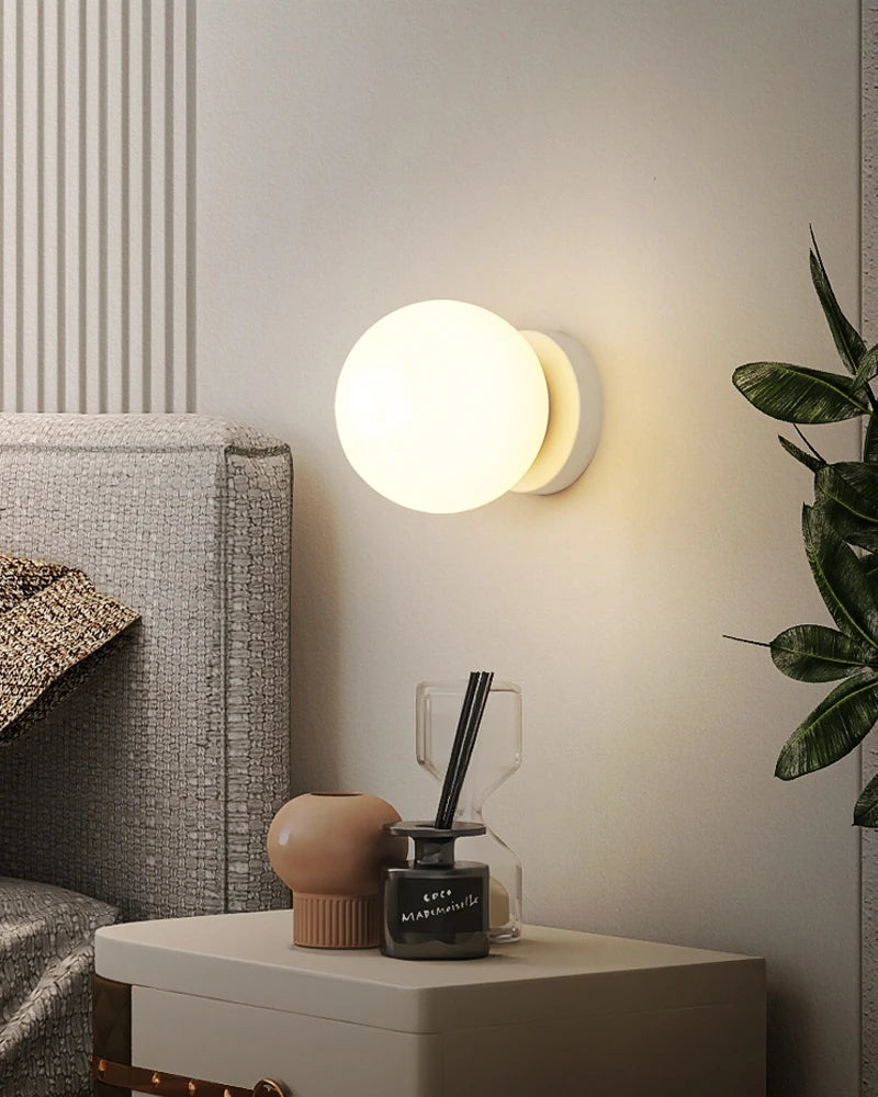 Interior LED Wall Lamps Wall Lighting Fixtures for Bedroom Living Room Indoor Frosted Glass Ball Wall Sconce for Corridor Aisle