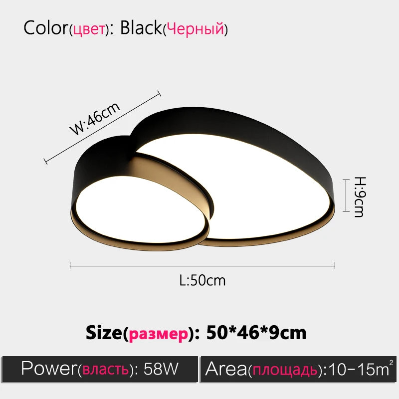 Living room lamp ceiling lights bedroom dining room lamps simple nordic modern black white LED lamp home decorative lamp