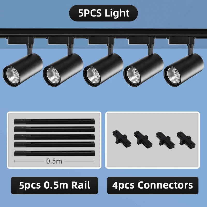 Set Led Track Light Dimmable 12W 20W Wall Lamp AC165-265V Spotlight Luxury Home Decor Track lighting Fixture for Clothing Store