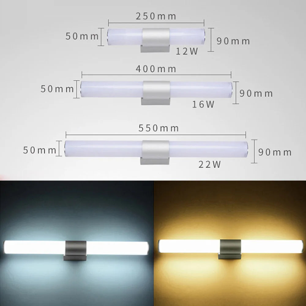 LED Wall Lights Bathroom Wall Light  12W 16W 22W Cabinet Mirror Lamp Lighting Dressing Room Kitchen Wall Lamp AC85-265V