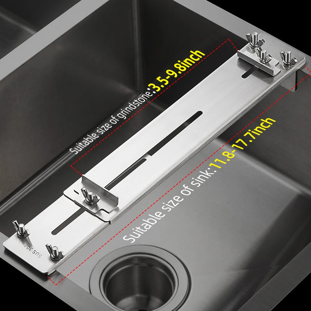 Whetstone Knife Sharpener Water Stone Plate Grinding Stone Base with Angle Guide Adjustable Whetstones Sink Bridge Holder