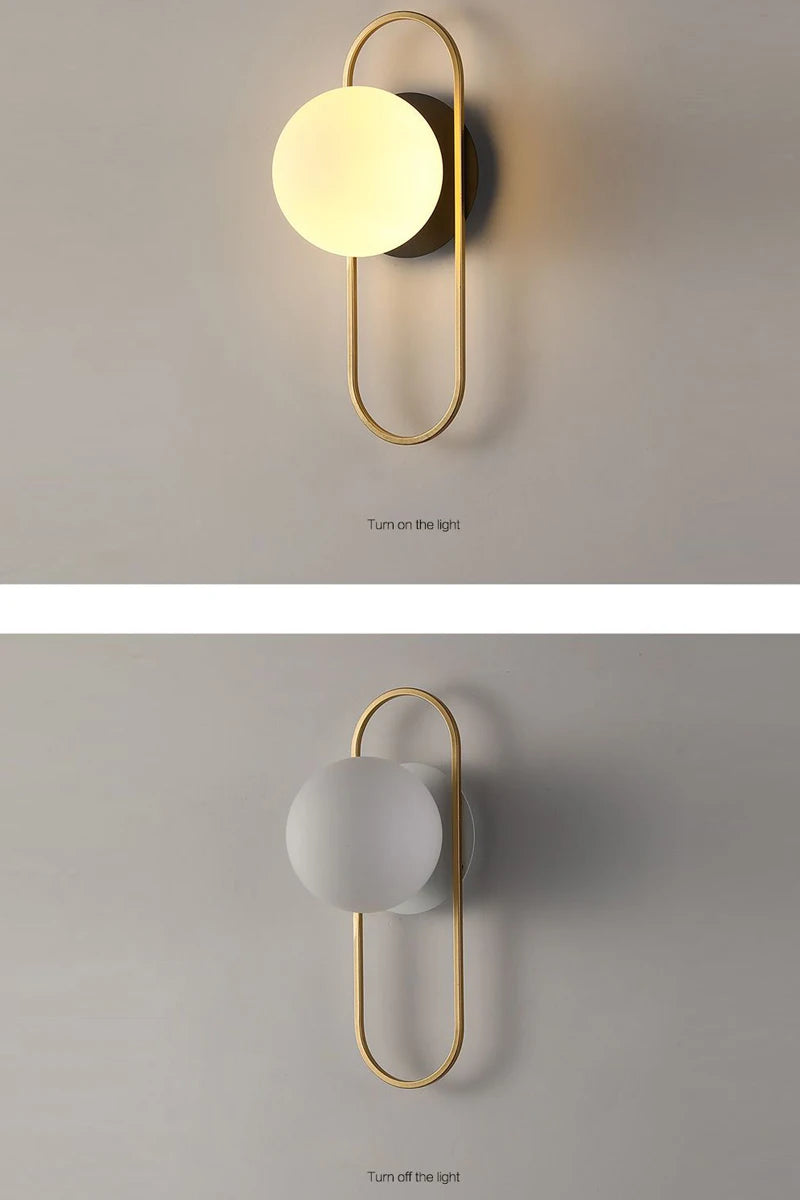 Interior LED Wall Lamps Wall Lighting Fixtures  for Bedroom Living Room Indoor Frosted Glass Ball Wall Sconce for Corridor Aisle