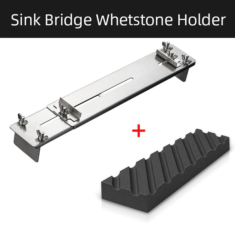 Whetstone Knife Sharpener Water Stone Plate Grinding Stone Base with Angle Guide Adjustable Whetstones Sink Bridge Holder
