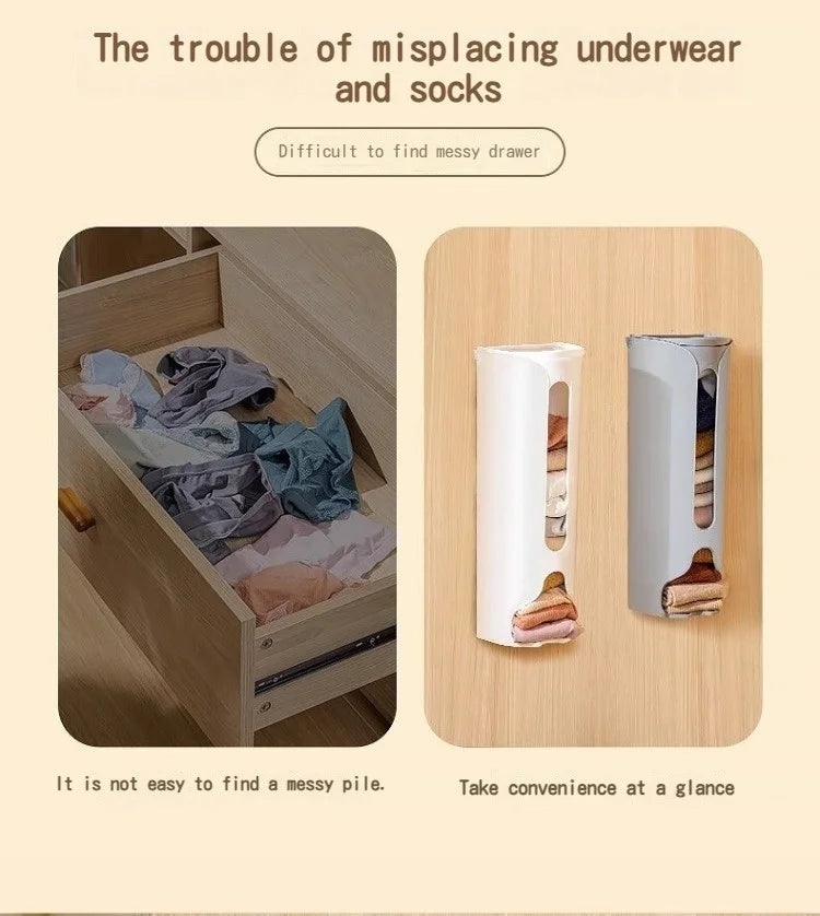 1PC Wall Mounted Storage Box multifunctional Pull-Out Underwear Storage Box Household Kitchen Plastic Grocery Bags Dispenser