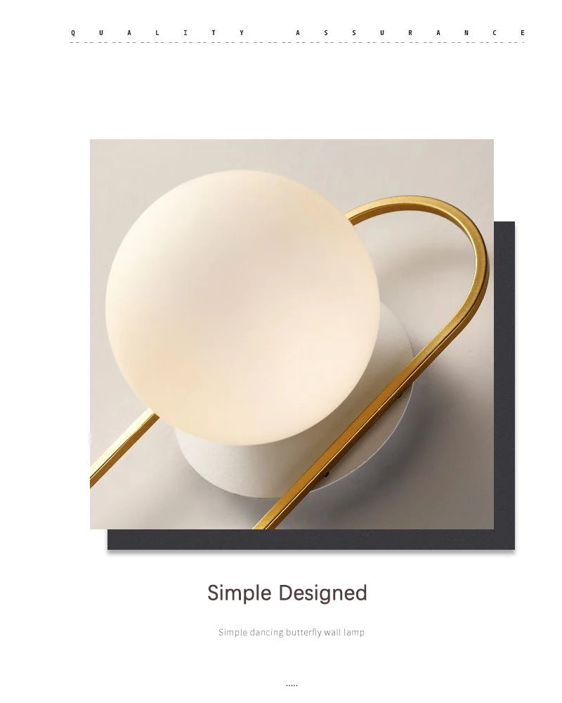 Interior LED Wall Lamps Wall Lighting Fixtures  for Bedroom Living Room Indoor Frosted Glass Ball Wall Sconce for Corridor Aisle