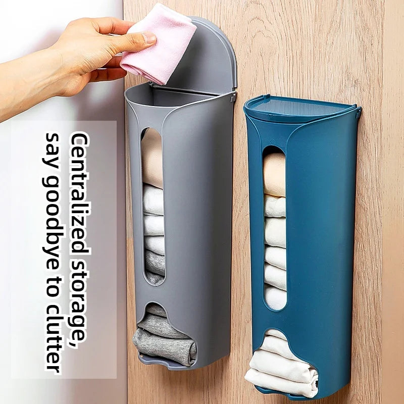 1PC Wall Mounted Storage Box multifunctional Pull-Out Underwear Storage Box Household Kitchen Plastic Grocery Bags Dispenser