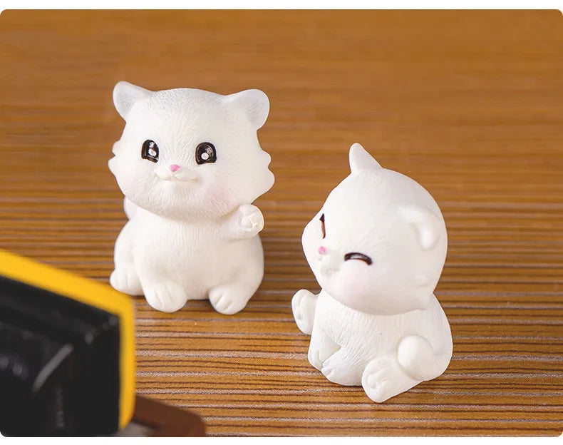Figurines Miniatures Cute Cartoon Cat Kitten Micro Landscape Ornaments For Home Decorations Decor For Room Desk Accessories Gift