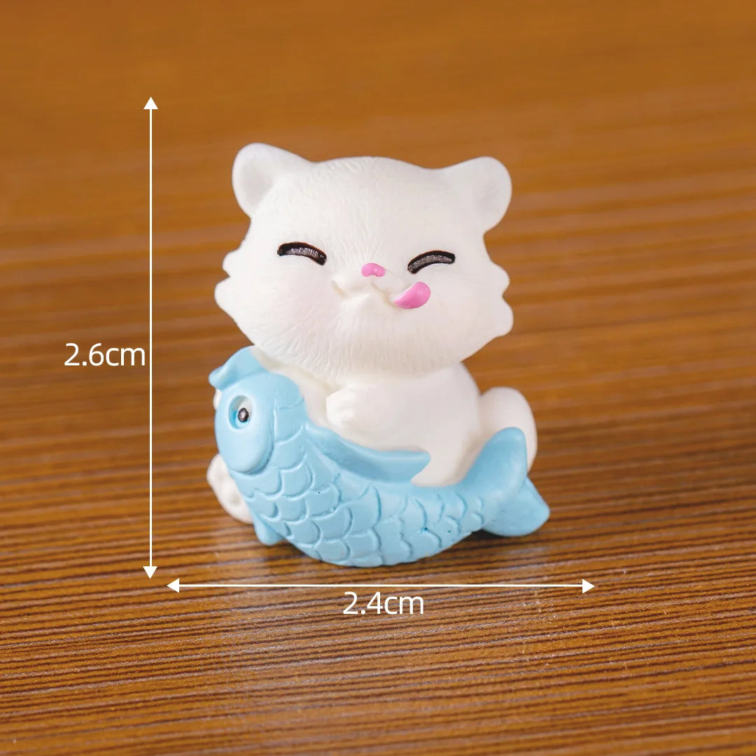 Figurines Miniatures Cute Cartoon Cat Kitten Micro Landscape Ornaments For Home Decorations Decor For Room Desk Accessories Gift