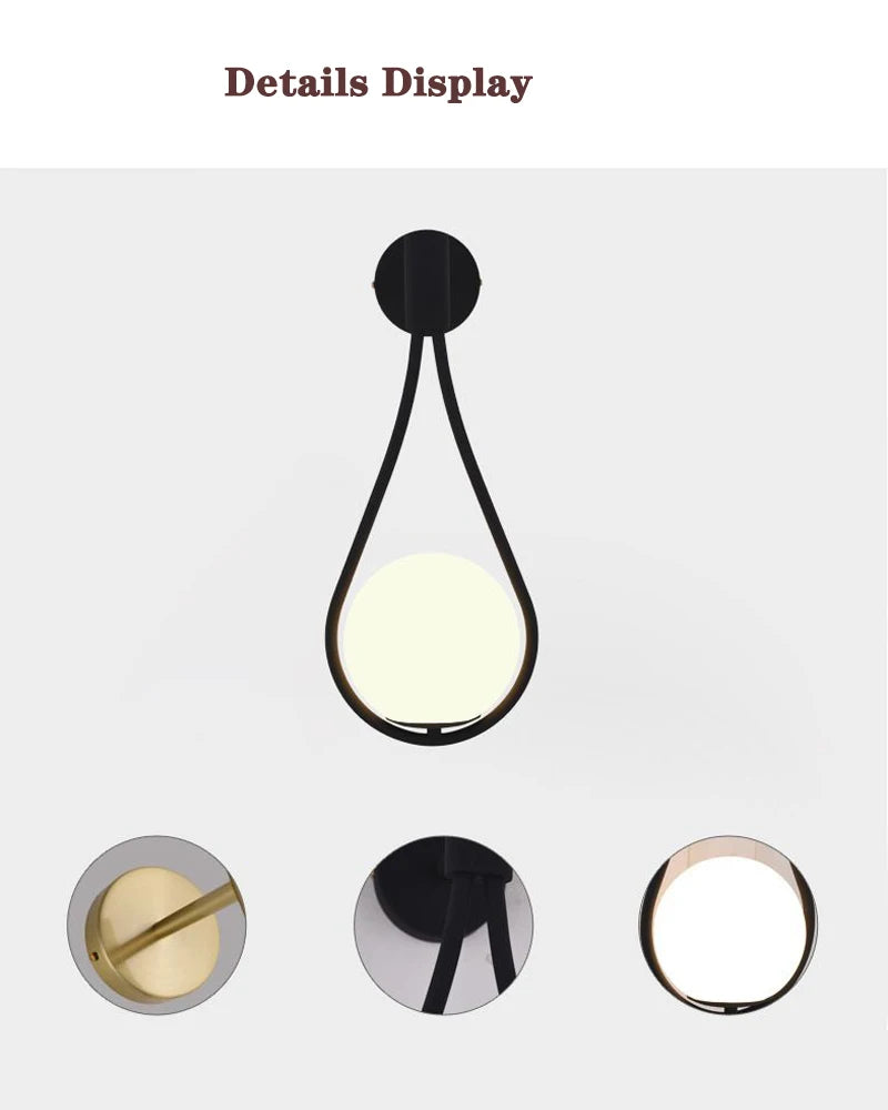 Interior LED Wall Lamps Wall Lighting Fixtures  for Bedroom Living Room Indoor Frosted Glass Ball Wall Sconce for Corridor Aisle