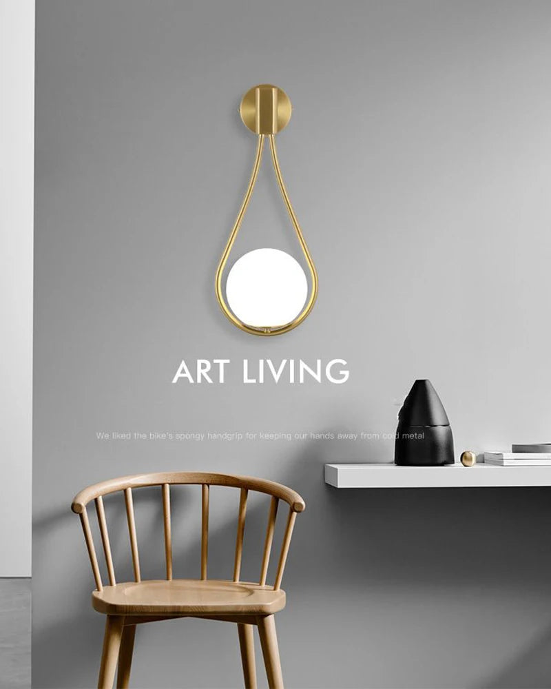 Interior LED Wall Lamps Wall Lighting Fixtures  for Bedroom Living Room Indoor Frosted Glass Ball Wall Sconce for Corridor Aisle