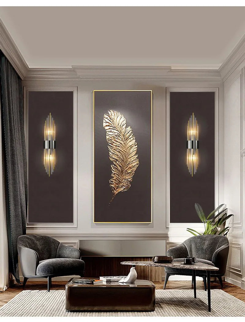 Luxury Wall Lamp Modern LED Gold Wall Light Indoor Lighting Wall Sconce Home Decor for Living Room Bedroom Bedside Stairs