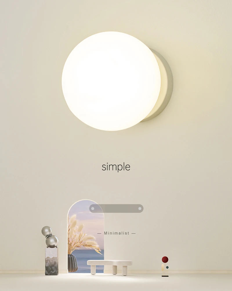Interior LED Wall Lamps Wall Lighting Fixtures  for Bedroom Living Room Indoor Frosted Glass Ball Wall Sconce for Corridor Aisle