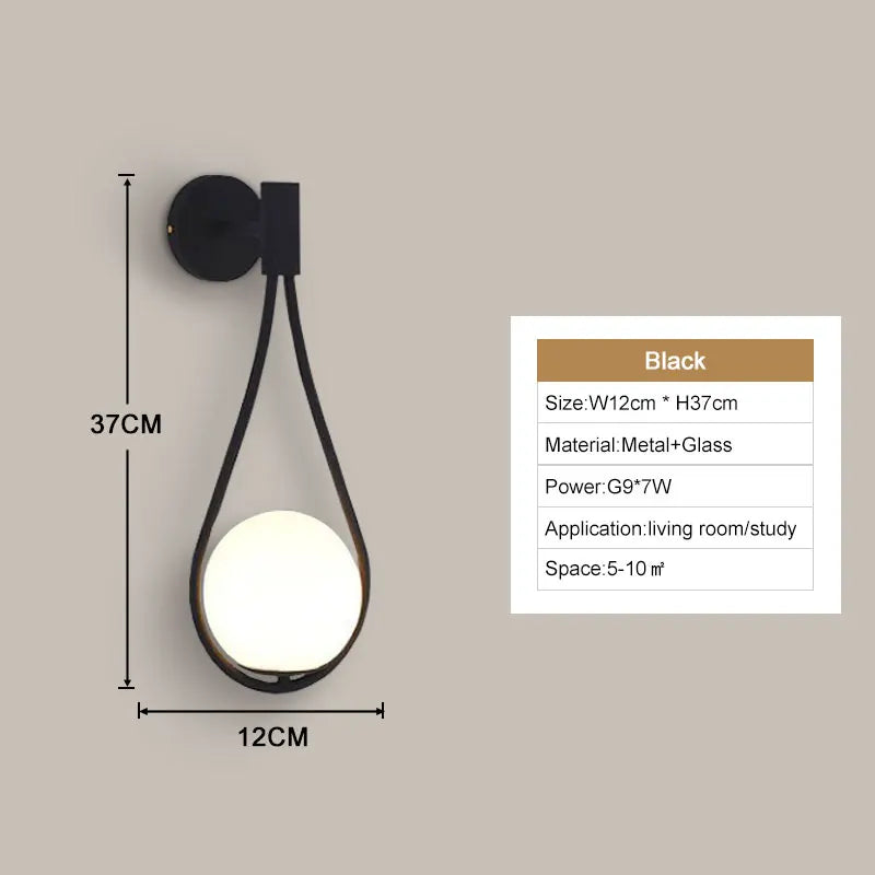 Interior LED Wall Lamps Wall Lighting Fixtures  for Bedroom Living Room Indoor Frosted Glass Ball Wall Sconce for Corridor Aisle