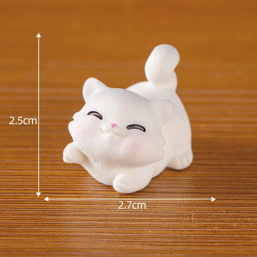 Figurines Miniatures Cute Cartoon Cat Kitten Micro Landscape Ornaments For Home Decorations Decor For Room Desk Accessories Gift